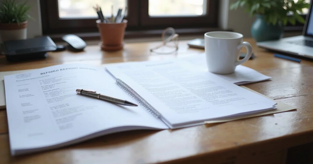A stamped engineering report laid beside a contractor repair proposal on a desk